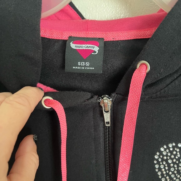 00’s Hard Candy Black and Pink Love Hoodie - Picture 3 of 5